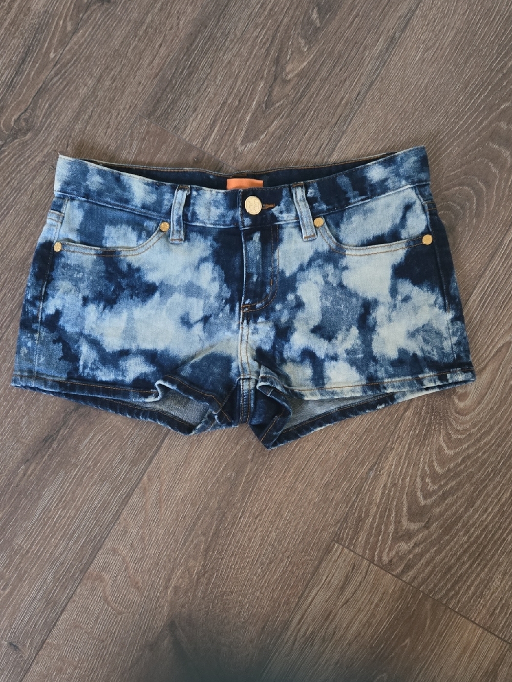 Tory Burch Blue Tie-Dye Denim Short Shorts